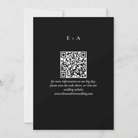 Modern Moody Photo Save the Date with QR Code (Rückseite)