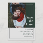Modern Moody Photo Save the Date with QR Code (Vorderseite)