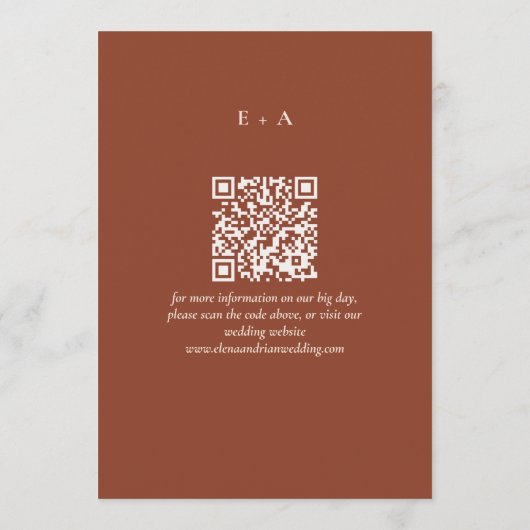 Modern Moody Photo Save the Date with QR Code (Rückseite)