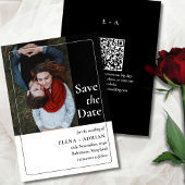 Modern Moody Photo Save the Date with QR Code