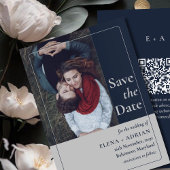 Modern Moody Photo Save the Date with QR Code