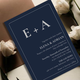 Modern Moody Photo Wedding Invitation with QR code Einladung