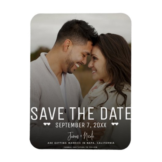 Modern Moody Save the Date Wedding Foto Magnet (Vertikal)