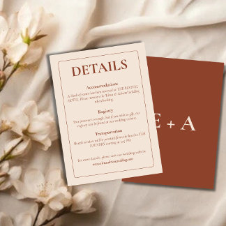 Modern Moody Wedding Enclosure Card Begleitkarte
