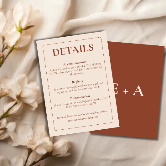 Modern Moody Wedding Enclosure Card Begleitkarte