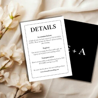 Modern Moody Wedding Enclosure Card Begleitkarte