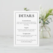 Modern Moody Wedding Enclosure Card Begleitkarte (Stehend Vorderseite)
