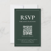 Modern Moody Wedding RSVP Card with QR code Karte (Vorderseite)