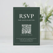 Modern Moody Wedding RSVP Card with QR code Karte (Stehend Vorderseite)