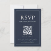 Modern Moody Wedding RSVP Card with QR code Karte (Vorderseite)