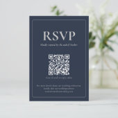 Modern Moody Wedding RSVP Card with QR code Karte (Stehend Vorderseite)