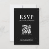 Modern Moody Wedding RSVP Card with QR code Karte (Vorderseite)