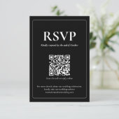 Modern Moody Wedding RSVP Card with QR code Karte (Stehend Vorderseite)