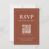 Modern Moody Wedding RSVP Card with QR code Karte (Vorderseite)