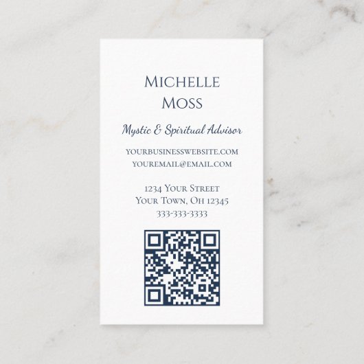 Modern Moon Crystal Ball Tarot Reader Visitenkarte (Rückseite)