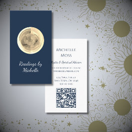 Modern Moon Crystal Ball Tarot Reader Visitenkarte