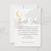 Modern Moon Stars Clouds Babydusche Dankeskarte (Vorderseite)