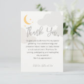 Modern Moon Stars Clouds Babydusche Dankeskarte (Stehend Vorderseite)