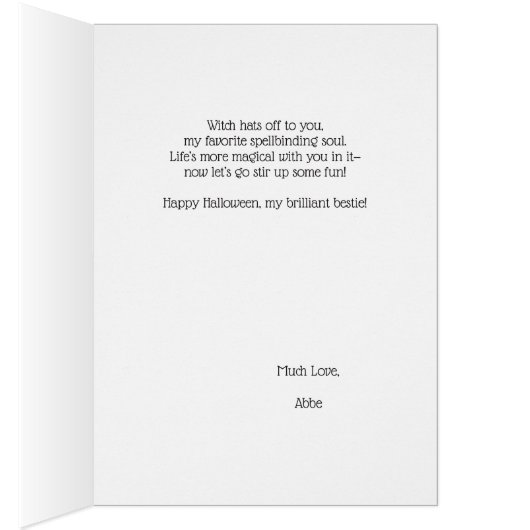 Modern Moonlit Hexenkarte Bester Freund (Innen (Rechts))