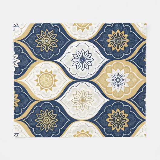 Modern Moroccan Geometric Seamless Pattern Fleecedecke (Vorderseite (Horizontal))