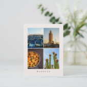 Modern Morocco Travel Collage Postcard Postkarte (Stehend Vorderseite)