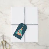 Modern Mosaic Christmas Tree Gift Tag Geschenkanhänger (Mit Garn)