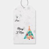 Modern Mosaic Christmas Tree Gift Tag Geschenkanhänger (Rückseite)