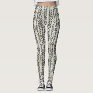 Modern Mosaik Stripe Animal Print Leggings