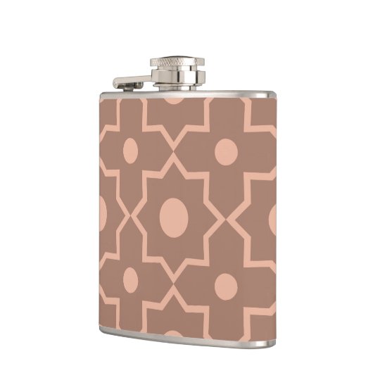 Modern Moscha Mousse Dusty Pink Geometric Shape Flachmann (Links)