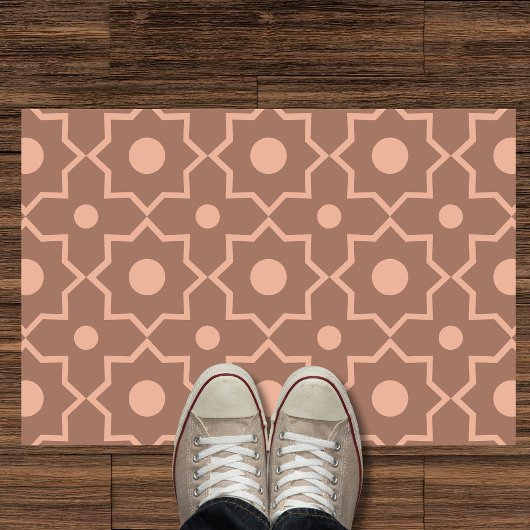 Modern Moscha Mousse Dusty Pink Geometric Shape Fußmatte