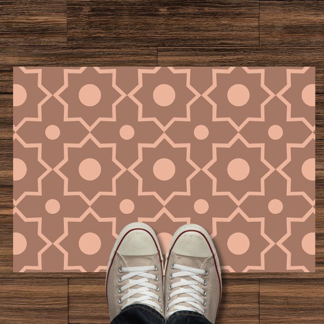 Modern Moscha Mousse Dusty Pink Geometric Shape Fußmatte (Von Creator hochgeladen)