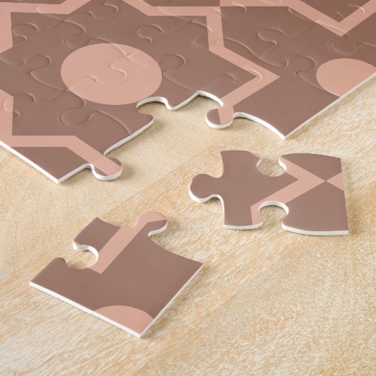 Modern Moscha Mousse Dusty Pink Geometric Shape Puzzle (Seite)