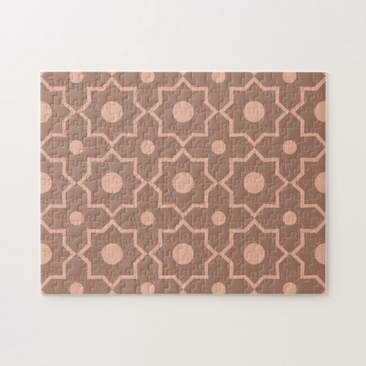 Modern Moscha Mousse Dusty Pink Geometric Shape Puzzle (Horizontal)