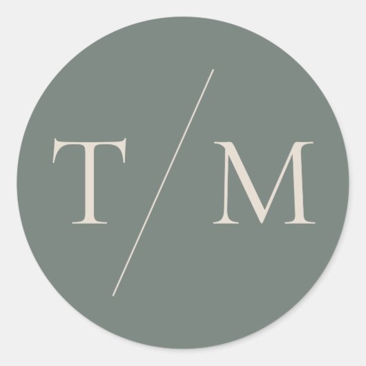 Modern moss Green Wedding Siegel Sticker (Vorderseite)