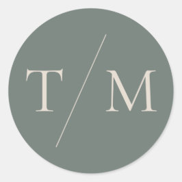 Modern moss Green Wedding Siegel Sticker