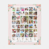 Modern MOTHER Foto Collage Bloral Blush Pink Fleecedecke (Vorderseite)