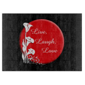 Modern Motif Callas Glasschneidebrett Schneidebrett (Vorderseite)