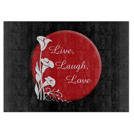 Modern Motif Callas Glasschneidebrett Schneidebrett (Vorderseite)