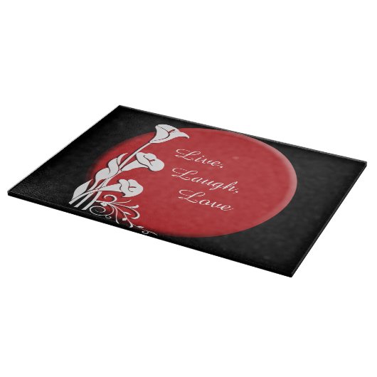 Modern Motif Callas Glasschneidebrett Schneidebrett (Ecke)