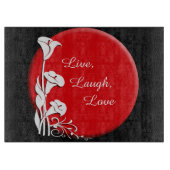 Modern Motif Callas Glasschneidebrett Schneidebrett (Vorderseite)