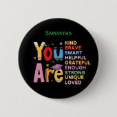 Modern Motivational Positive Affirmations Name Button (Vorderseite)