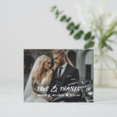 Modern Motorrad Hochzeit Foto Danke Karte (Stehend Vorderseite)