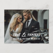 Modern Motorrad Hochzeit Foto Danke Karte (Vorderseite)