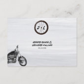Modern Motorrad Monogram QR Code Wedding Details Begleitkarte (Rückseite)