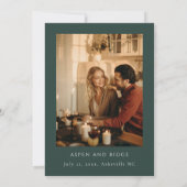 Modern Mountain Greenery Save the Date Photo Einladung (Rückseite)