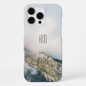 Modern Mountain Peak Monogram iPhone Hülle (Rückseite)