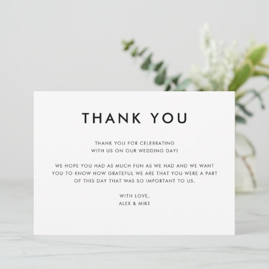 Modern Mountain Wedding Digital Danke Karte (Stehend Vorderseite)