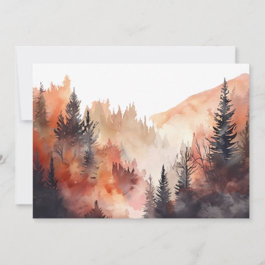 Modern Mountain Wedding Digital Danke Karte (Rückseite)