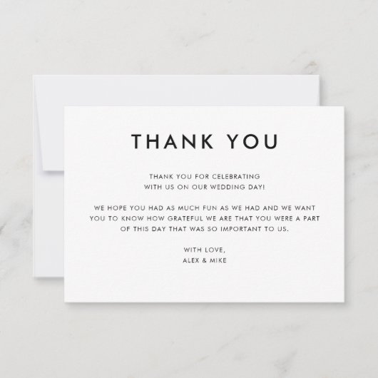 Modern Mountain Wedding Fall Custom Message Dankeskarte (Vorderseite)