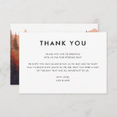 Modern Mountain Wedding Fall Custom Message Dankeskarte (Vorne/Hinten)